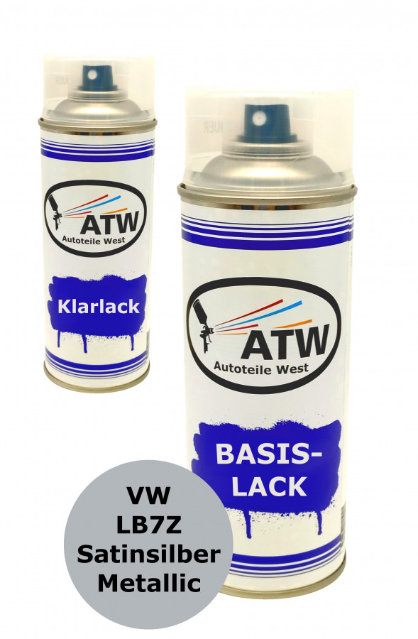 Autolack für VW LB7Z Satinsilber Metallic+400ml Klarlack Set